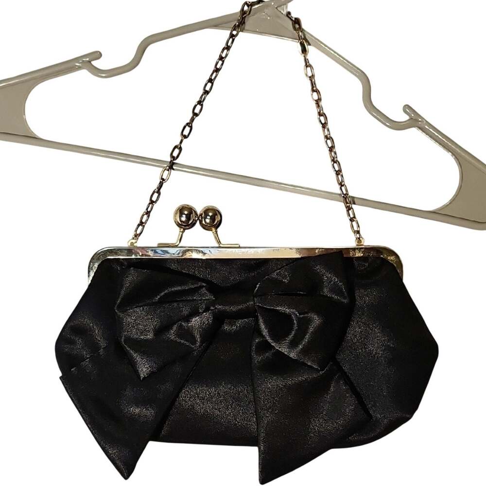 Aldo Black Satin Clutch